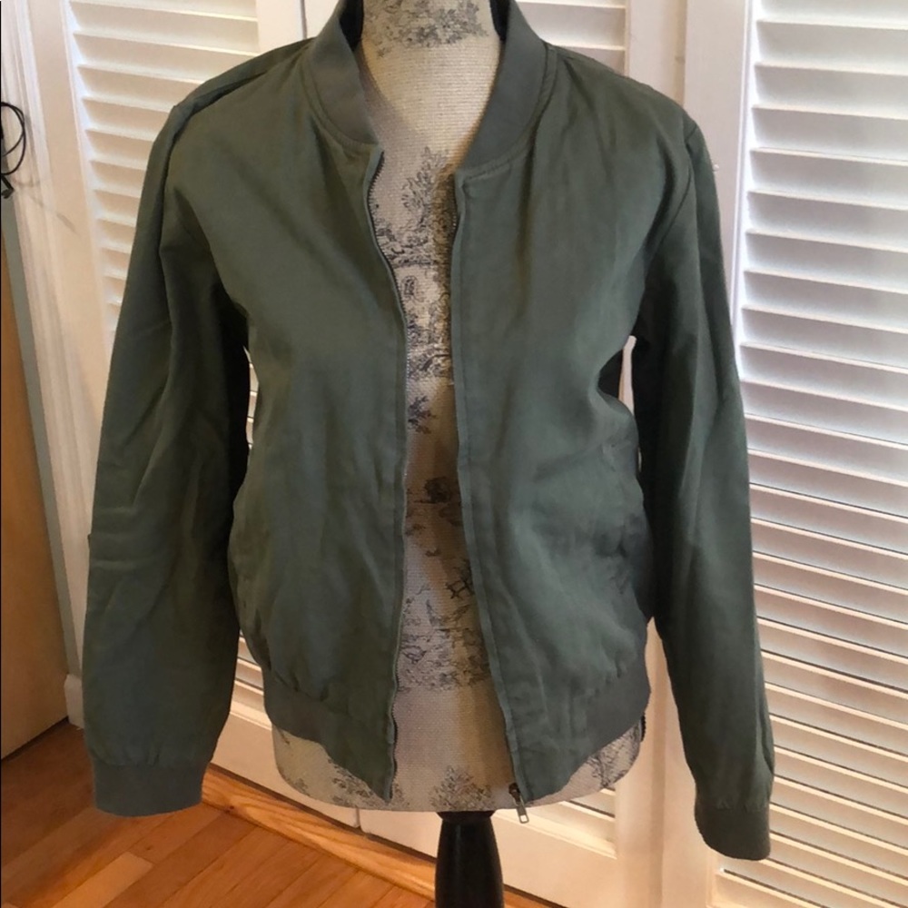 Brandy Melville green bomber jacket